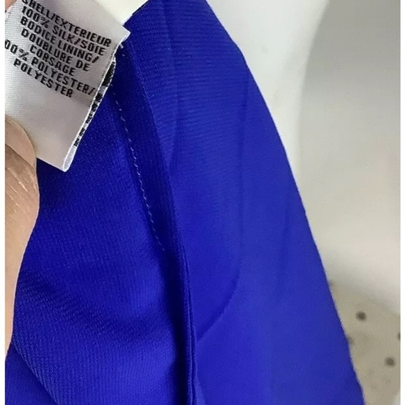 Diane Von Furstenberg Sz 0 100% Silk Aria Tunic Dress Blue Geomtric Print - Picture 9 of 9